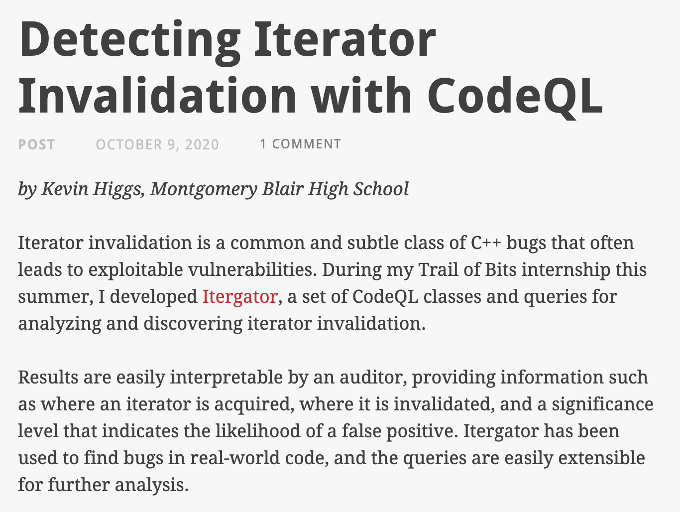 Detecting Iterator Invalidation with CodeQL